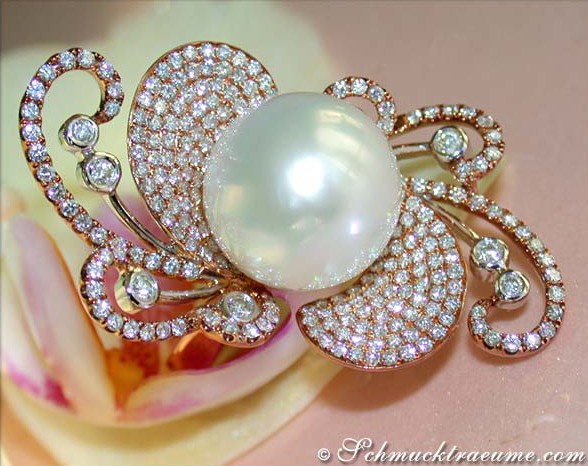 Fantastischer Südseeperle Ring mit Brillanten #1 Fantastischer Südseeperle Ring mit Brillanten #1