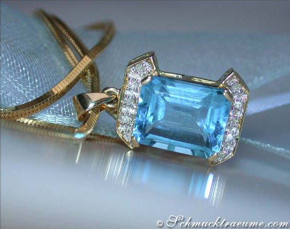 Pretty Blue Topaz Diamond Pendant #1 Pretty Blue Topaz Diamond Pendant #1