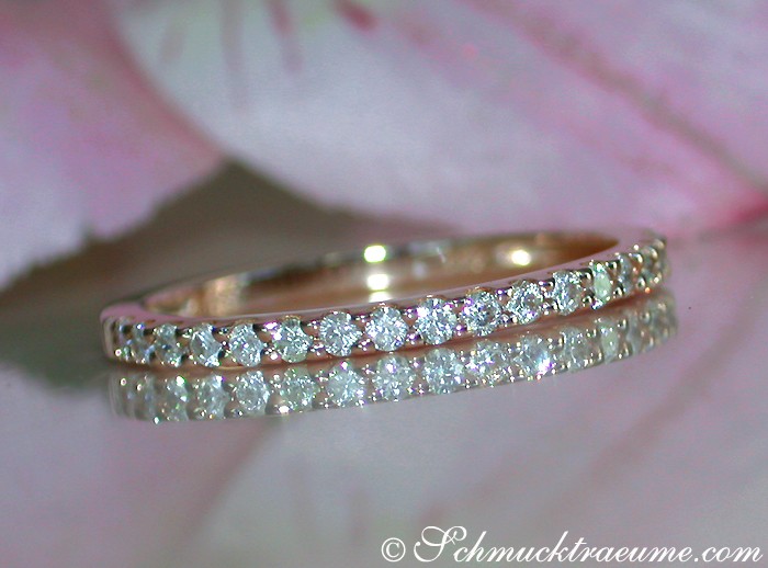 Cute Diamond Eternity Ring in Rose gold 14k #1 Cute Diamond Eternity Ring in Rose gold 14k #1