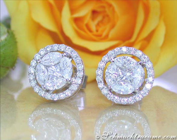 Exclusive Diamond Stud Earrings (Marquise & Princess Cut) #1 Exclusive Diamond Stud Earrings (Marquise & Princess Cut) #1