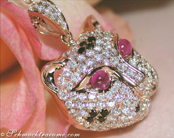 Feinster Brillanten Panther Anhänger mit Kette #1 Feinster Brillanten Panther Anhänger mit Kette #1