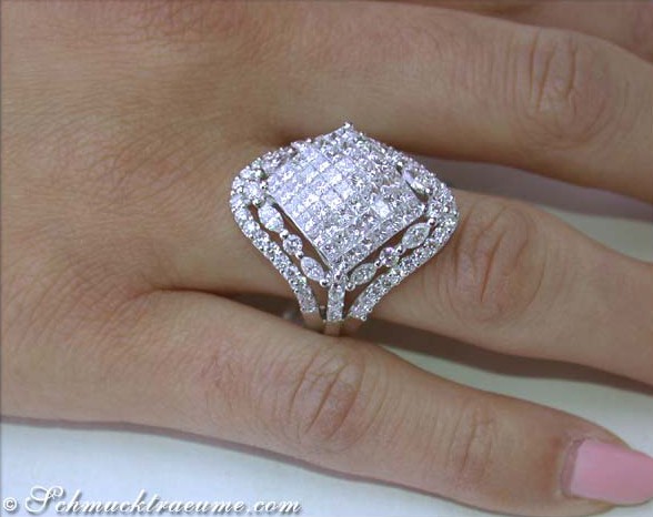 Noble Princess & Marquise Cut Diamond Ring #1 Noble Princess & Marquise Cut Diamond Ring #1