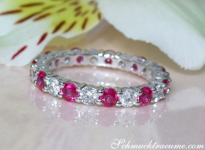 Precious Diamond Eternity Ring with Rubies #1 Precious Diamond Eternity Ring with Rubies #1