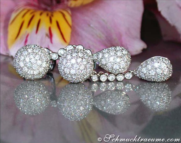 Pretty Pear and Ball Earrings with Diamonds #1 Pretty Pear and Ball Earrings with Diamonds #1