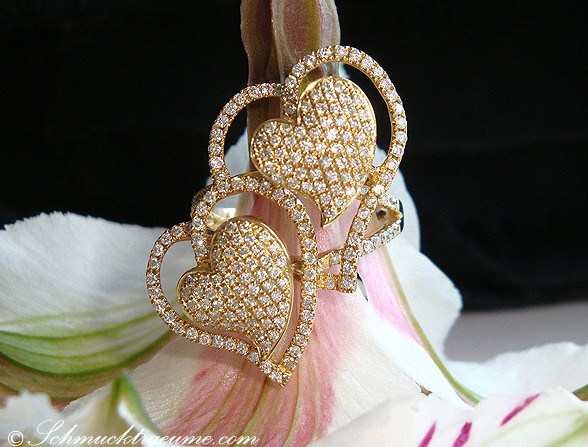 Feminine Diamond Double Heart Ring #1 Feminine Diamond Double Heart Ring #1