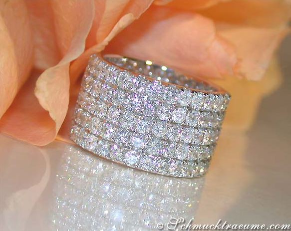 Extra Wide Five Row Diamond Eternity Ring #1 Extra Wide Five Row Diamond Eternity Ring #1
