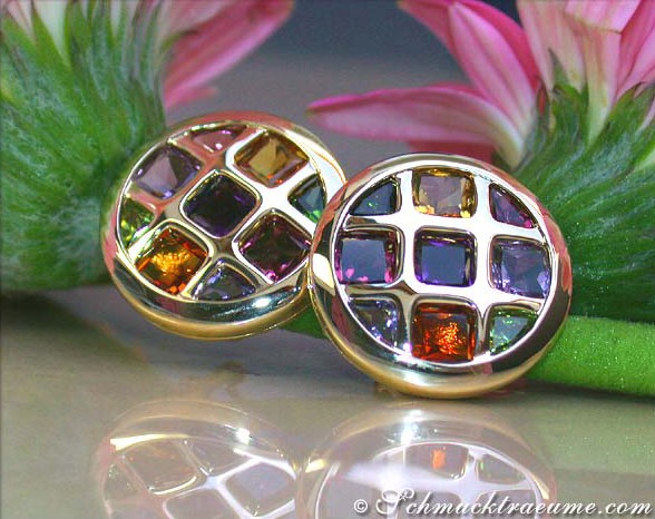 Sparkling Multicolor Gemstone Stud Earrings #1 Sparkling Multicolor Gemstone Stud Earrings #1