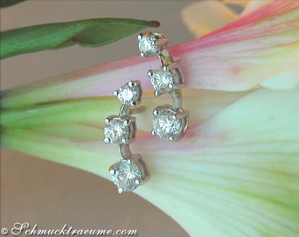 Pretty Three Diamond Solitaire Earrings #1 Pretty Three Diamond Solitaire Earrings #1