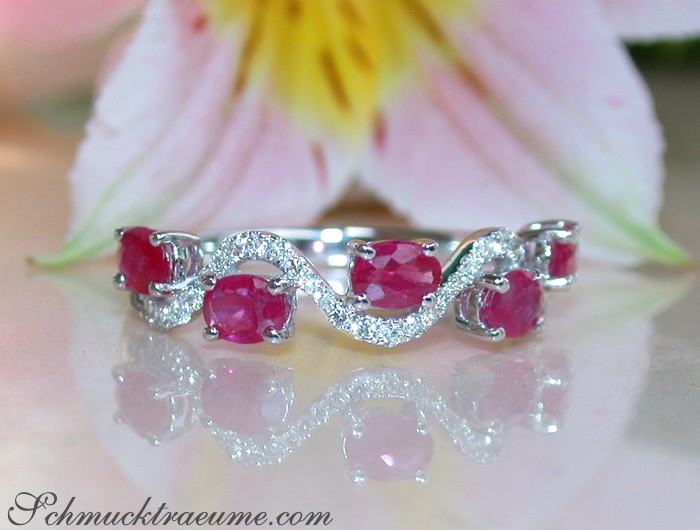Delicate Ruby Ring with Diamonds #1 Delicate Ruby Ring with Diamonds #1