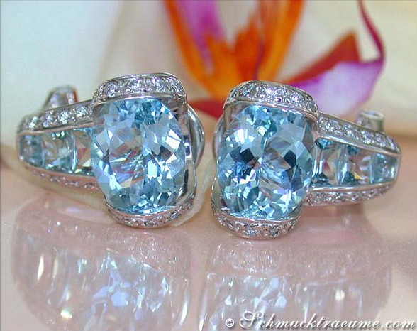 Gorgeous Aquamarine Diamond Earrings #1 Gorgeous Aquamarine Diamond Earrings #1