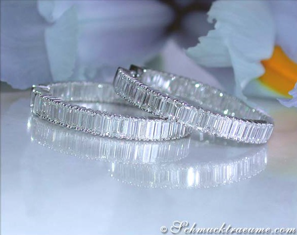 Hochkarätige Baguette Diamanten Creolen (6,03 ct.) #1 Hochkarätige Baguette Diamanten Creolen (6,03 ct.) #1