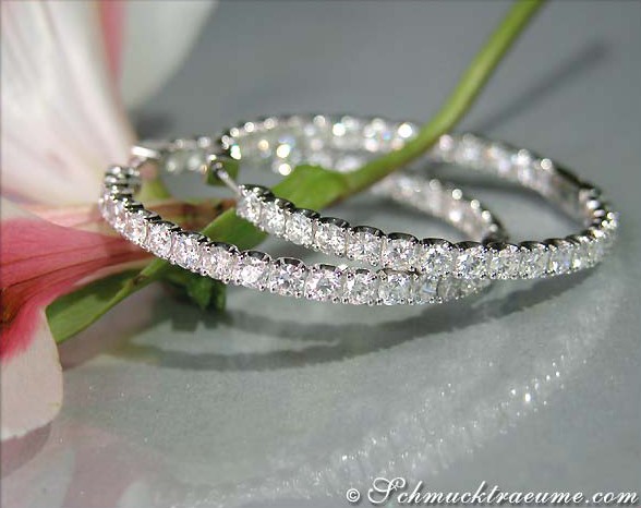 High-end Diamond Hoop Earrings (Ø 40 mm - 5,52 ct.) #1 High-end Diamond Hoop Earrings (Ø 40 mm - 5,52 ct.) #1