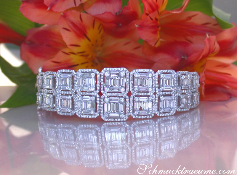High Carat Diamond Bangle with Baguette Diamonds (5.64 ct.) #1 High Carat Diamond Bangle with Baguette Diamonds (5.64 ct.) #1