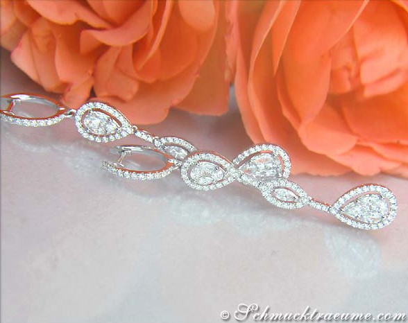 Long Diamond Dangling Earrings (Illusion Style) #1 Long Diamond Dangling Earrings (Illusion Style) #1