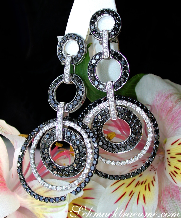 Impressive Circle Earrings with Black Diamonds #1 Impressive Circle Earrings with Black Diamonds #1