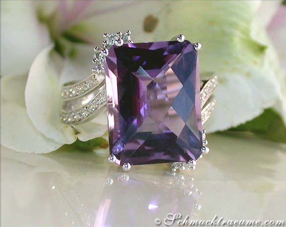 Impressive Amethyst Ring with Diamonds #1 Impressive Amethyst Ring with Diamonds #1