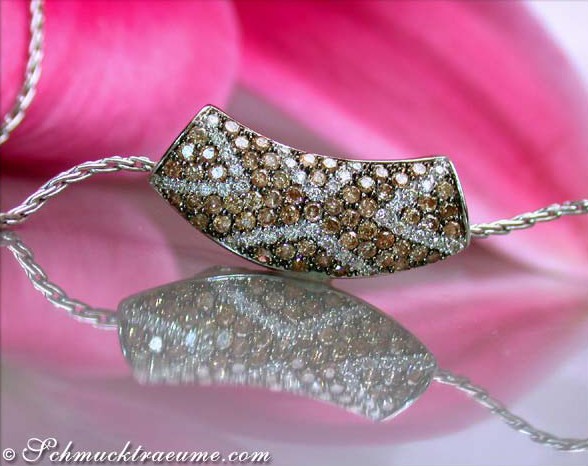 Interesting Pendant with Brown and White Diamonds #1 Interesting Pendant with Brown and White Diamonds #1