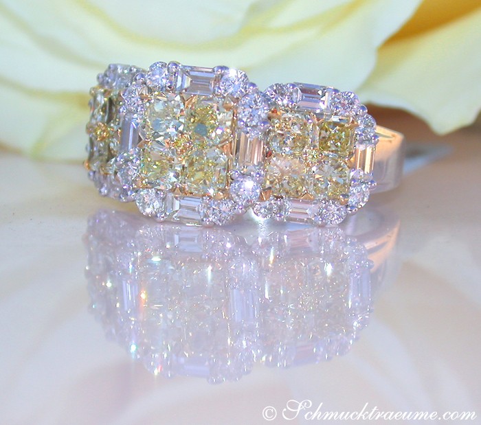 Luxurious yellow & white diamond ring #1 Luxurious yellow & white diamond ring #1