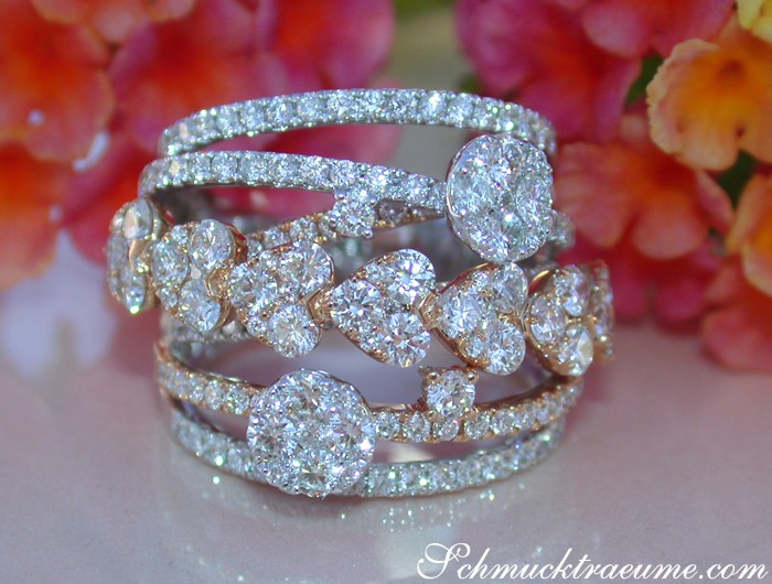 Multirow Diamond Ring (Heart Design) #1 Multirow Diamond Ring (Heart Design) #1