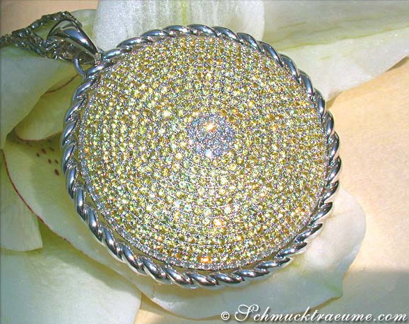 Opulent Yellow Sapphire Pendant with Diamonds #1 Opulent Yellow Sapphire Pendant with Diamonds #1