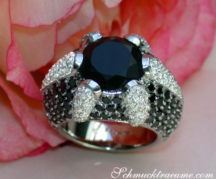 Opulent Onyx Ring with Black & White Diamonds #1 Opulent Onyx Ring with Black & White Diamonds #1