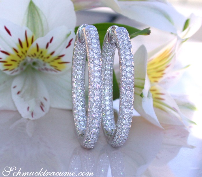 Ovale Diamanten Pavé Creolen #1 Ovale Diamanten Pavé Creolen #1