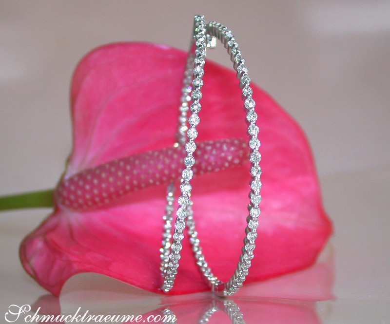 Gorgeously Huge Diamond Hoop Earrings (Ø 5,5 cm) #1 Gorgeously Huge Diamond Hoop Earrings (Ø 5,5 cm) #1