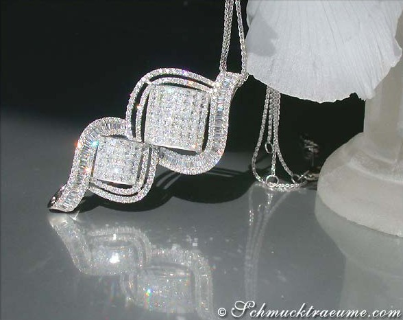 Magnificent Diamond Pendant (Princess, Baguette & Brilliant Cut) #1 Magnificent Diamond Pendant (Princess, Baguette & Brilliant Cut) #1