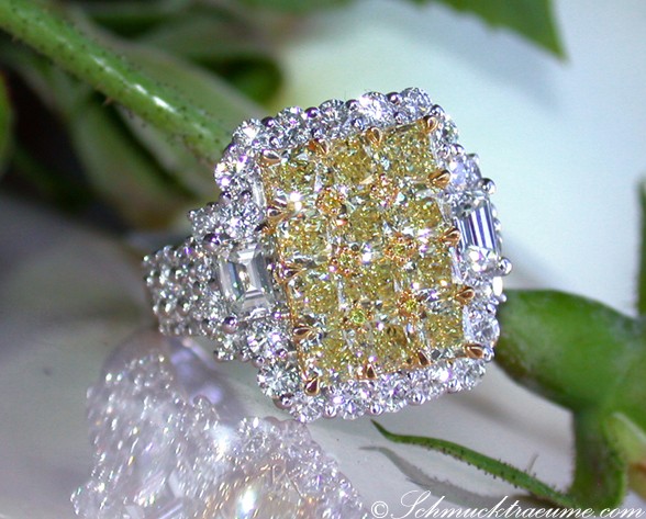 Magnificent Yellow Diamond Ring with White Diamonds #1 Magnificent Yellow Diamond Ring with White Diamonds #1