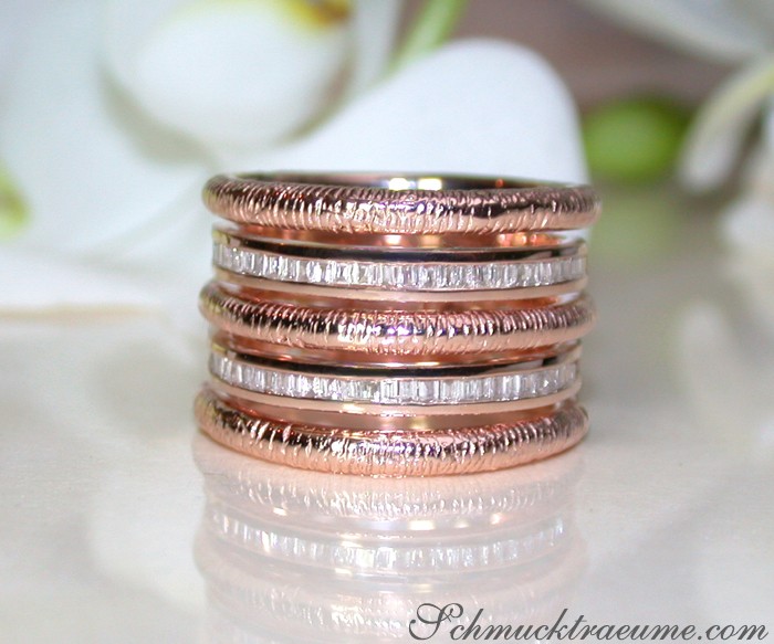 Puristic Rosegold Ring with Diamonds #1 Puristic Rosegold Ring with Diamonds #1