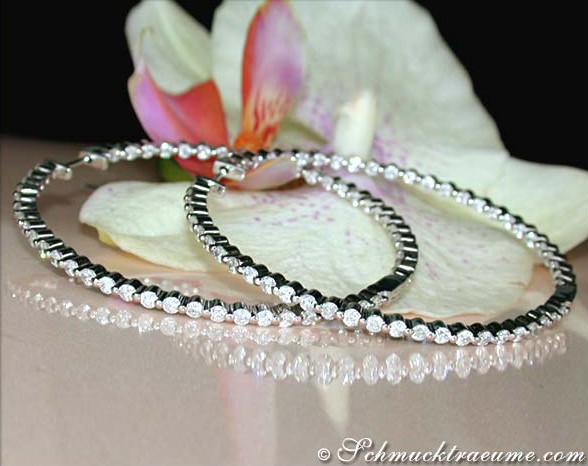 Impressive Diamond Hoop Earrings (Ø 55 mm) #1 Impressive Diamond Hoop Earrings (Ø 55 mm) #1