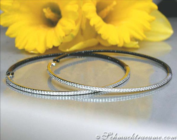 Huge Hoop Earrings with Black & White Diamonds #1 Huge Hoop Earrings with Black & White Diamonds #1