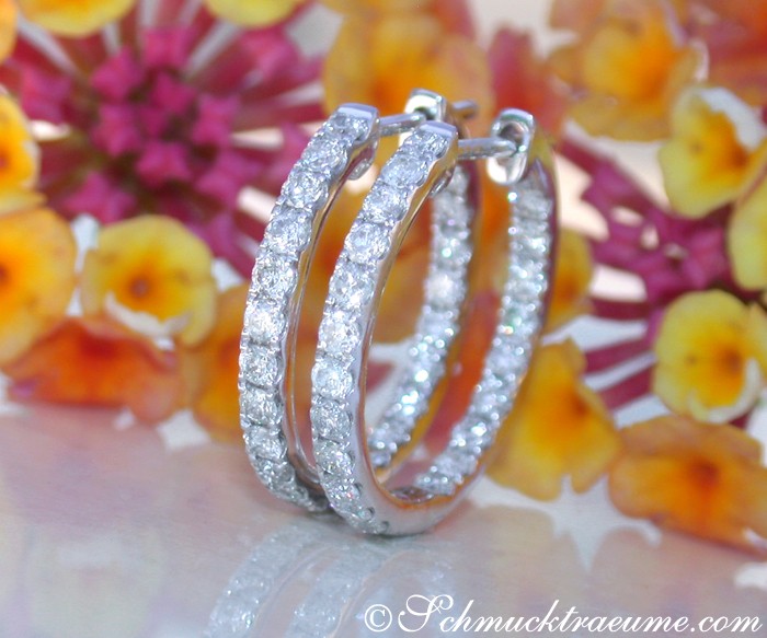 Pretty Diamond Hoop Earrings (Ø 19 mm) #1 Pretty Diamond Hoop Earrings (Ø 19 mm) #1