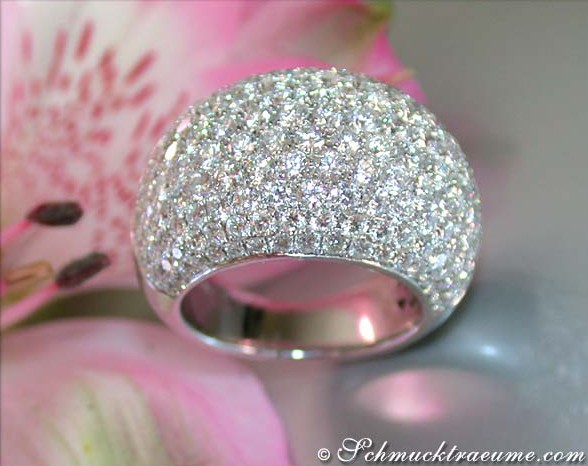 Schwerer Diamant Pavé Ring in Weißgold 750 #1 Schwerer Diamant Pavé Ring in Weißgold 750 #1