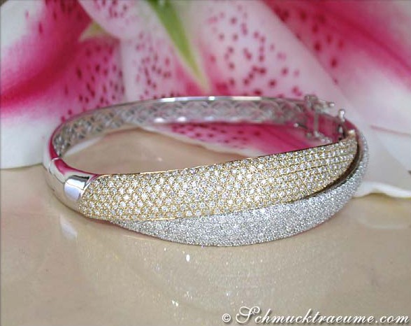 Stattlich schwerer Brillant Armreif in Gelb- & Weißgold 750 #1 Stattlich schwerer Brillant Armreif in Gelb- & Weißgold 750 #1