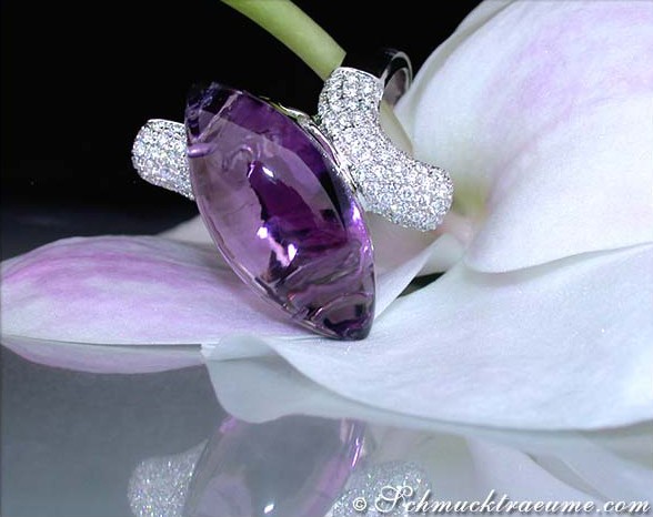 Stately Amethyst Diamond Ring #1 Stately Amethyst Diamond Ring #1