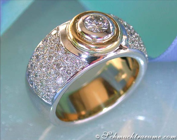 Stately Diamond Solitaire Ring (Two Tone Finish) #1 Stately Diamond Solitaire Ring (Two Tone Finish) #1