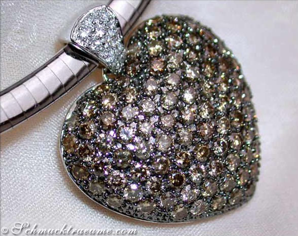 Huge Natural Brown Diamond Heart Pendant #1 Huge Natural Brown Diamond Heart Pendant #1