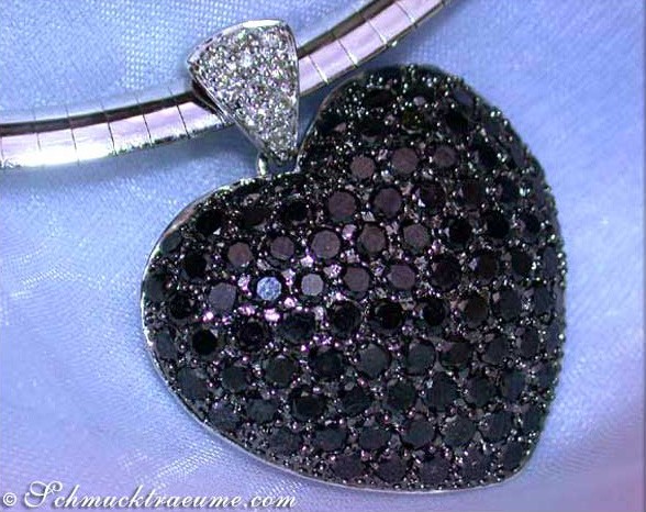 Huge Black Diamond Heart Pendant #1 Huge Black Diamond Heart Pendant #1