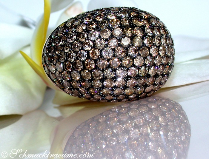 Huge Natural Brown Diamond Dome Ring #1 Huge Natural Brown Diamond Dome Ring #1
