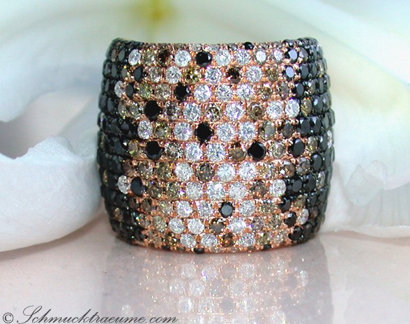 Huge Ring with Black, White & Natural Brown Diamonds #1 Huge Ring with Black, White & Natural Brown Diamonds #1