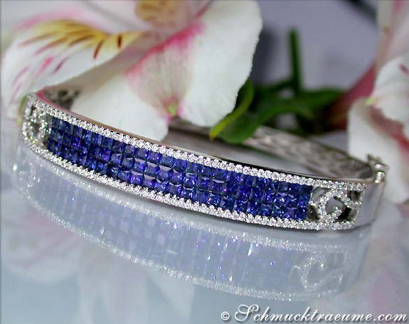Stately Sapphire Bangle with Diamonds #1 Stately Sapphire Bangle with Diamonds #1