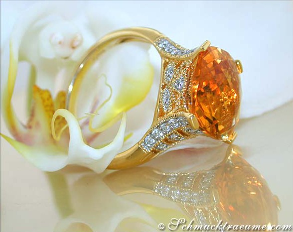 Strahlender Citrin Ring mit Brillanten #1 Strahlender Citrin Ring mit Brillanten #1