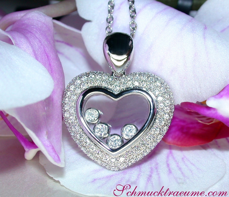Traumhafter Brillanten Herz Anhänger hinter Glas #1 Traumhafter Brillanten Herz Anhänger hinter Glas #1