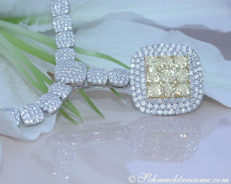 Dreamlike Yellow & White Diamond Necklace #1 Dreamlike Yellow & White Diamond Necklace #1