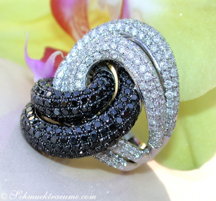 Extra Large Black & White Diamond Ring #1 Extra Large Black & White Diamond Ring #1