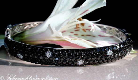Elegant Black & White Diamond Bangle #1 Elegant Black & White Diamond Bangle #1