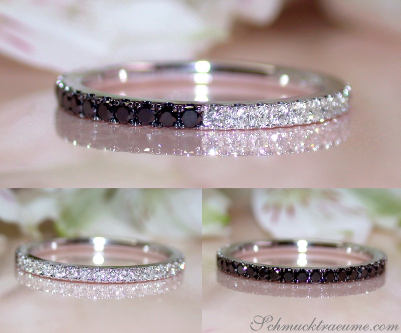 Convertible Black and White Diamond Eternity Ring #1 Convertible Black and White Diamond Eternity Ring #1