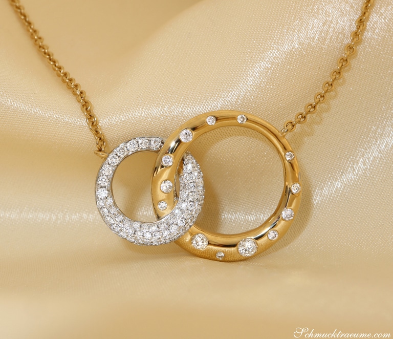 Wunderschöne Brillanten Kreis Halskette „Golden Circle“ #1 Wunderschöne Brillanten Kreis Halskette „Golden Circle“ #1
