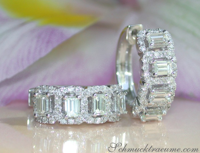 Wunderschöne Diamant Ohrringe mit Baguette Diamanten #1 Wunderschöne Diamant Ohrringe mit Baguette Diamanten #1